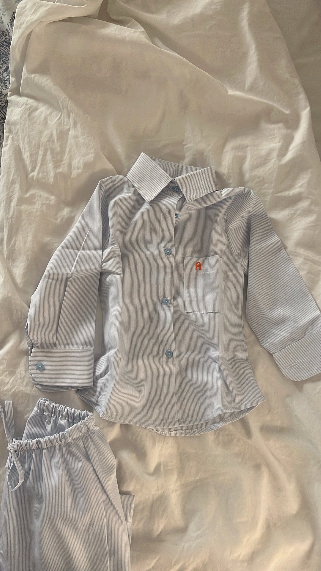 Soft baby blue stripes - (years)