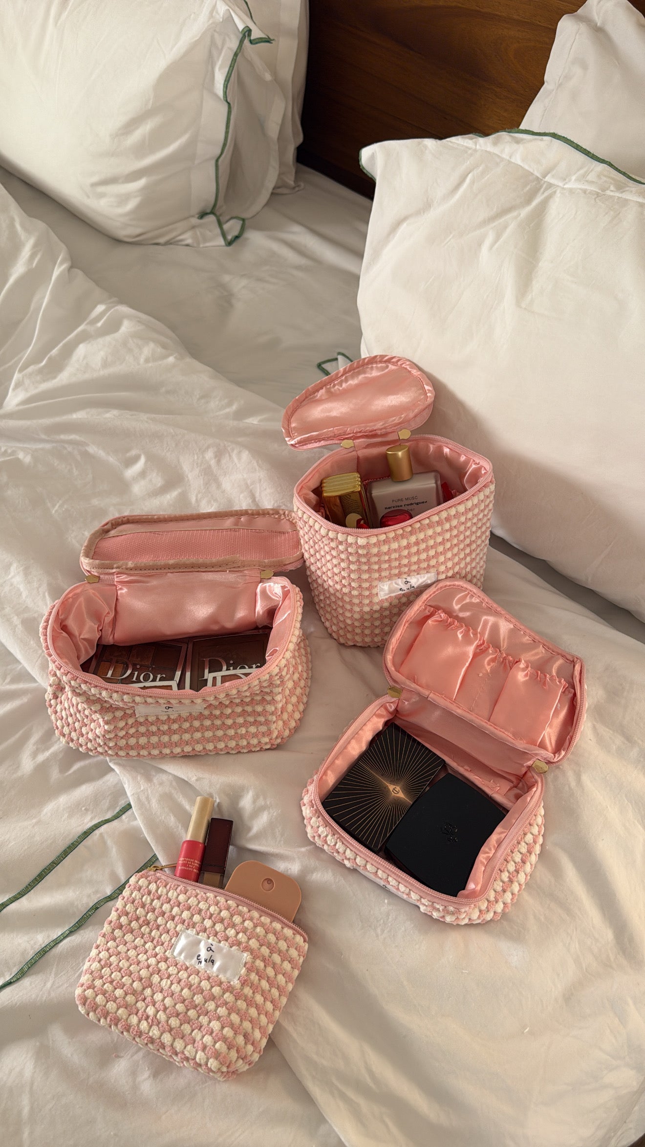 Woolen pink pouch set ˙✧˖°🐿️ ༘ 💝⋆｡˚