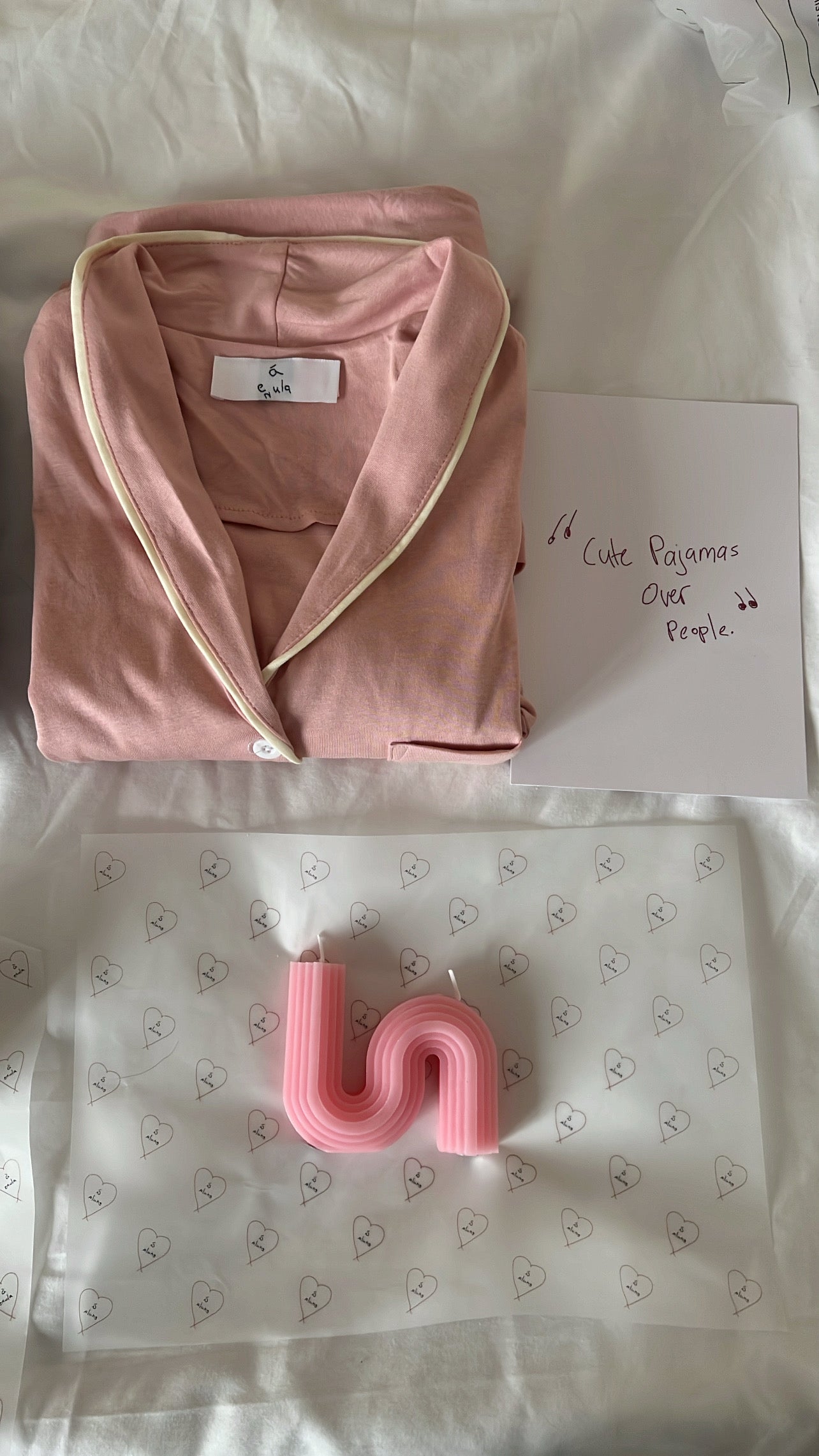 Cotton Candy pj + scented candle