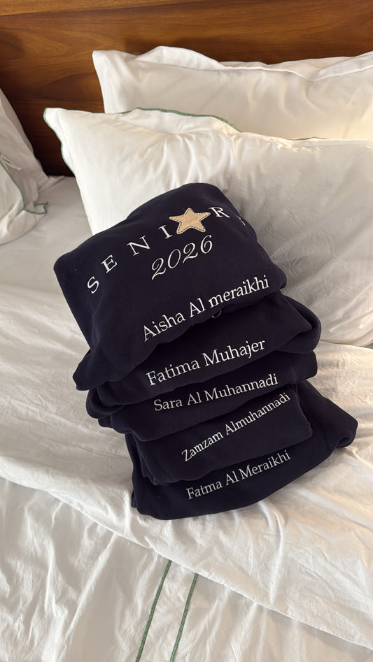 Customized senior hoodies 🎓🤍🌠