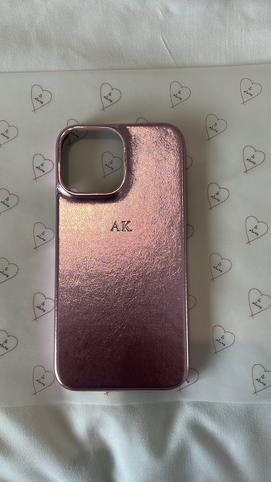 Metallic silver/pink