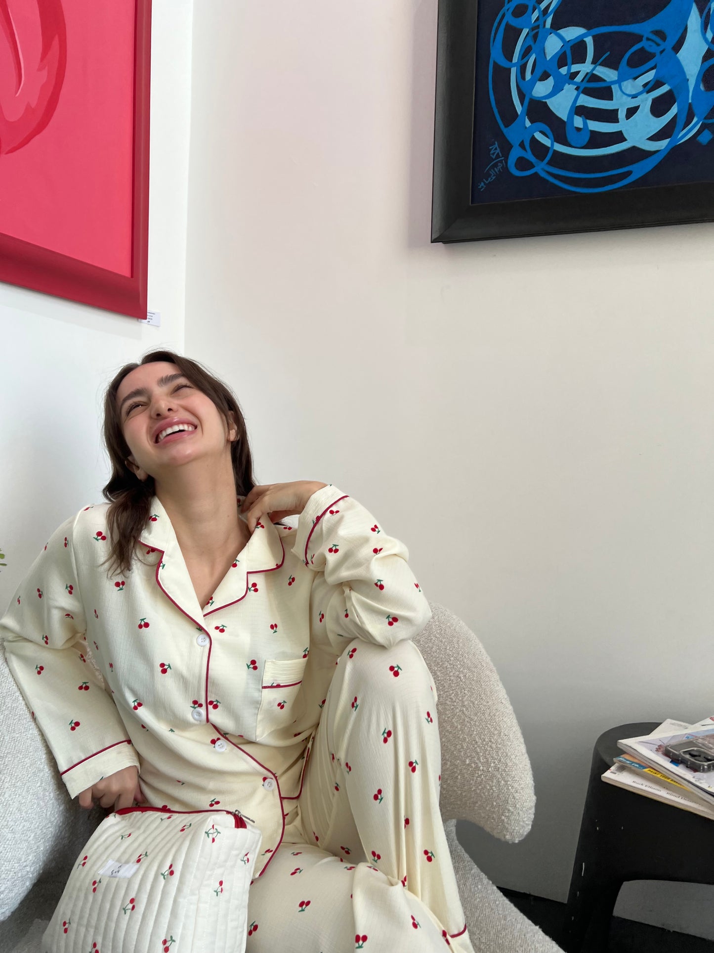 Cherry pj set + pouch