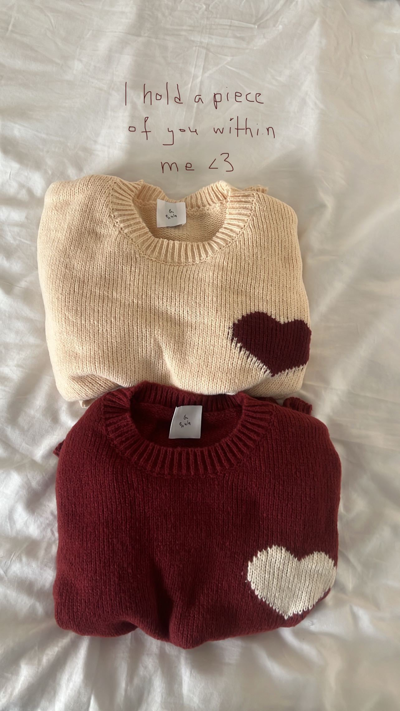 I hold a piece of u within me matching sweaters