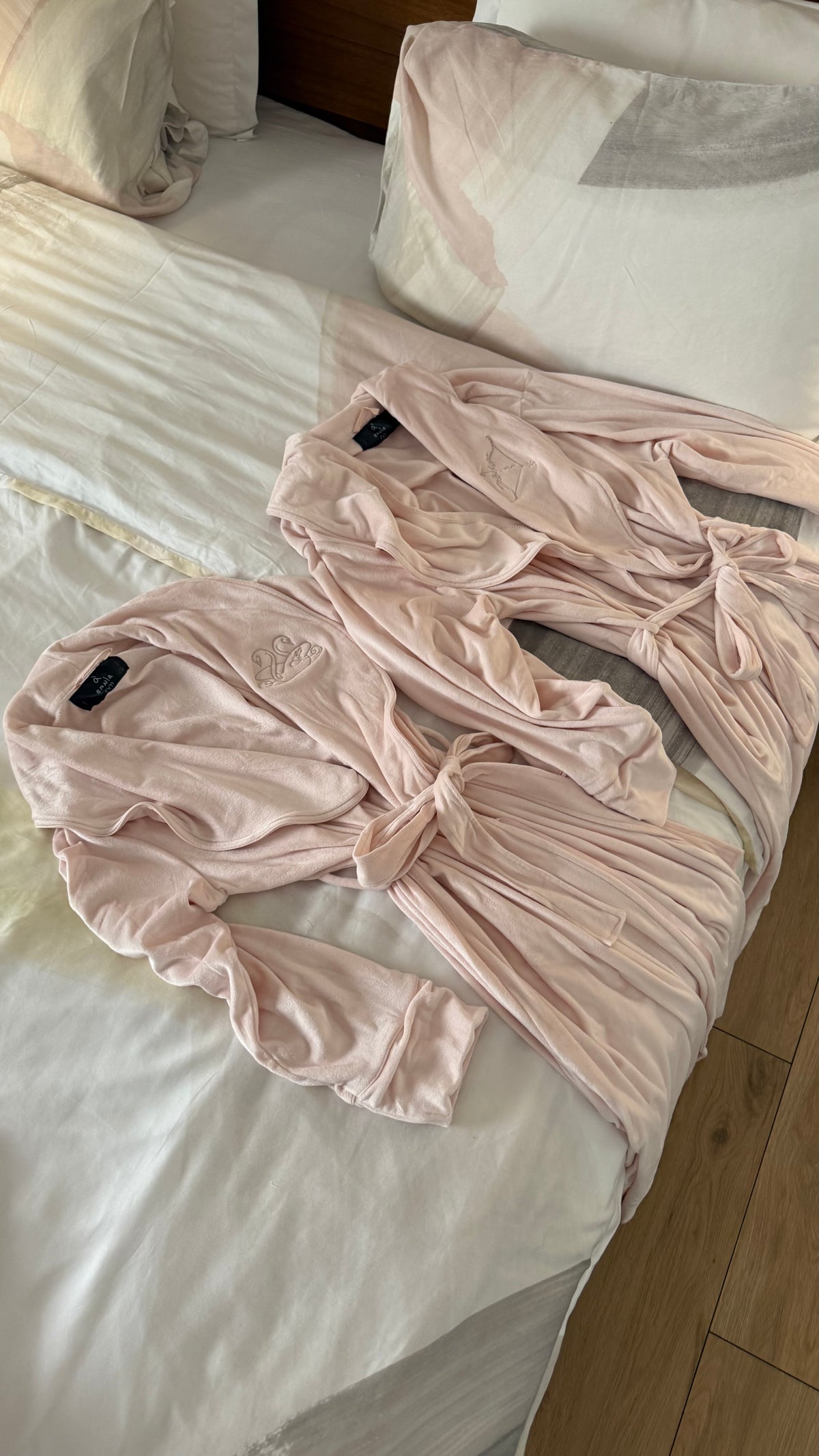 pink fluff robe (with initials) 🦢💖🏹