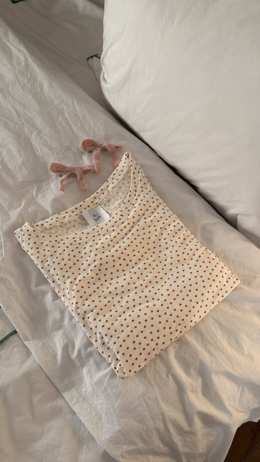 Pink polka pj set 💌💝🏰🎀