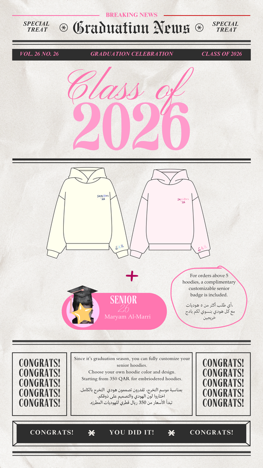 customized senior hoodie (Embriodery)