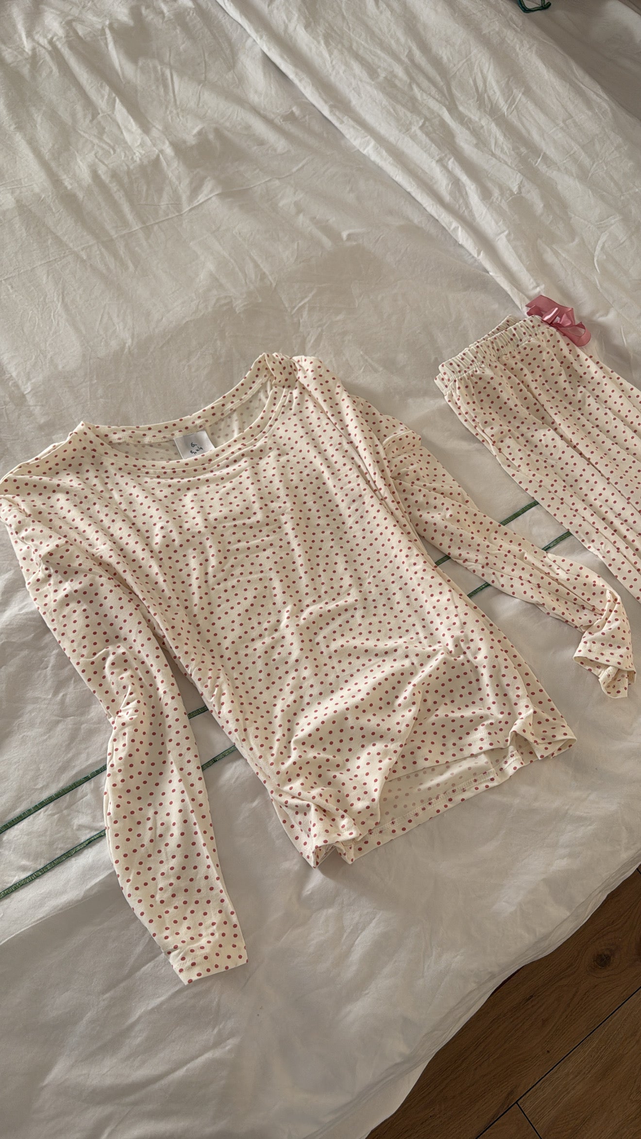 Pink polka pj set 💌💝🏰🎀